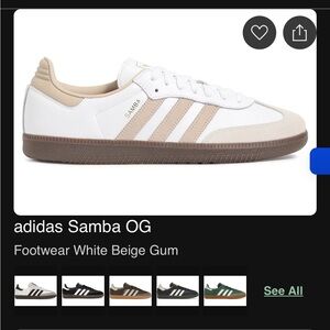 NWOB Adidas Samba OG White Beige and Gum: men’s 5.5/women’s 6.5
